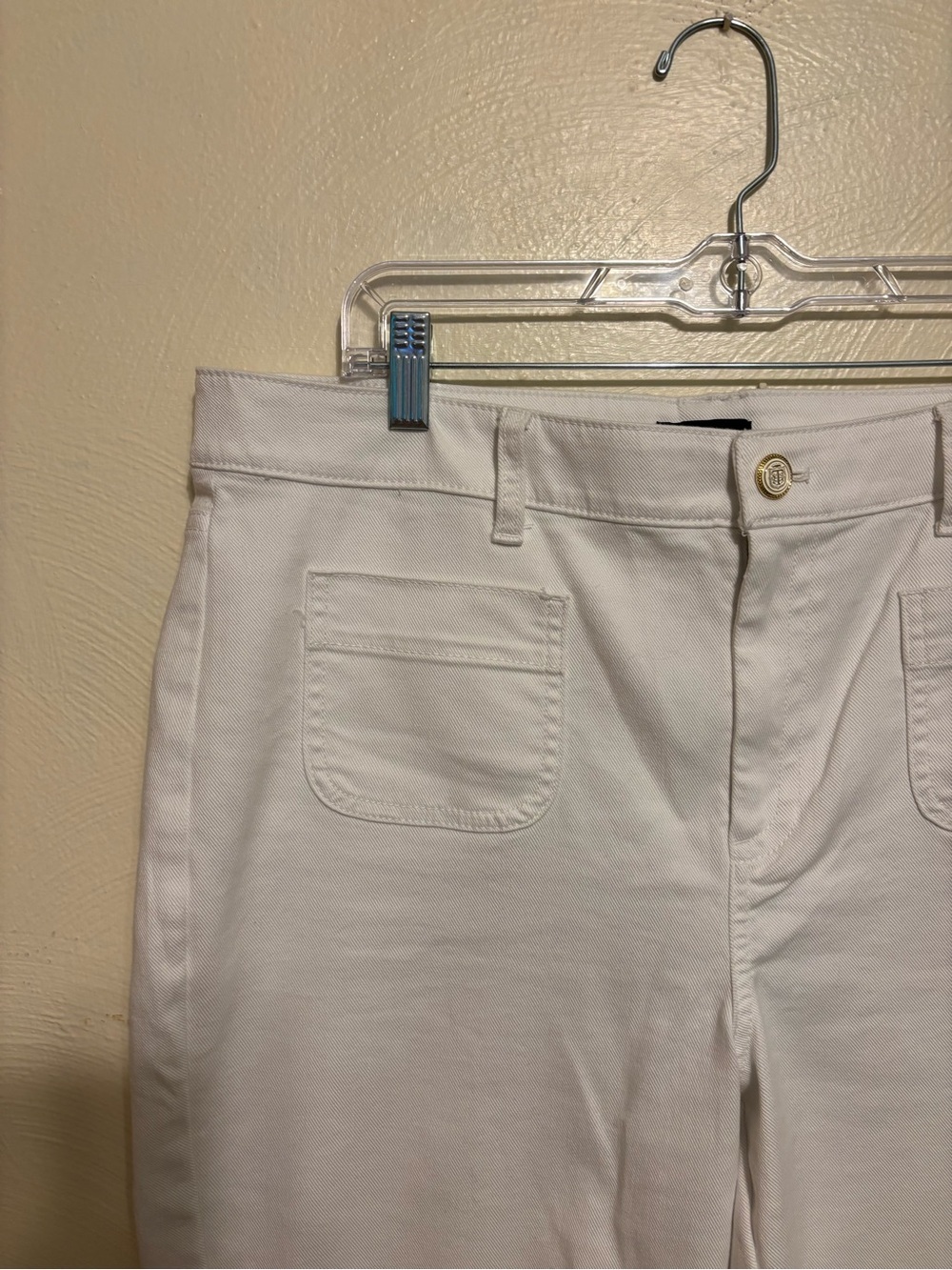 Talbots Classic Jean Trouser White Crop Pants Womens 14 Stretch Coastal Grandma - Picture 8 of 10